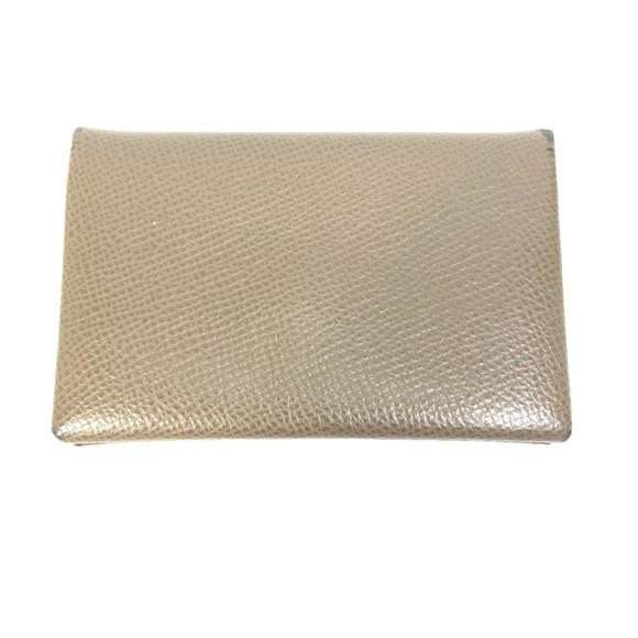 Hermes Two fold Business Card Holder Pass Case Card Case Etope Etoupe gray - Picture 1 of 12
